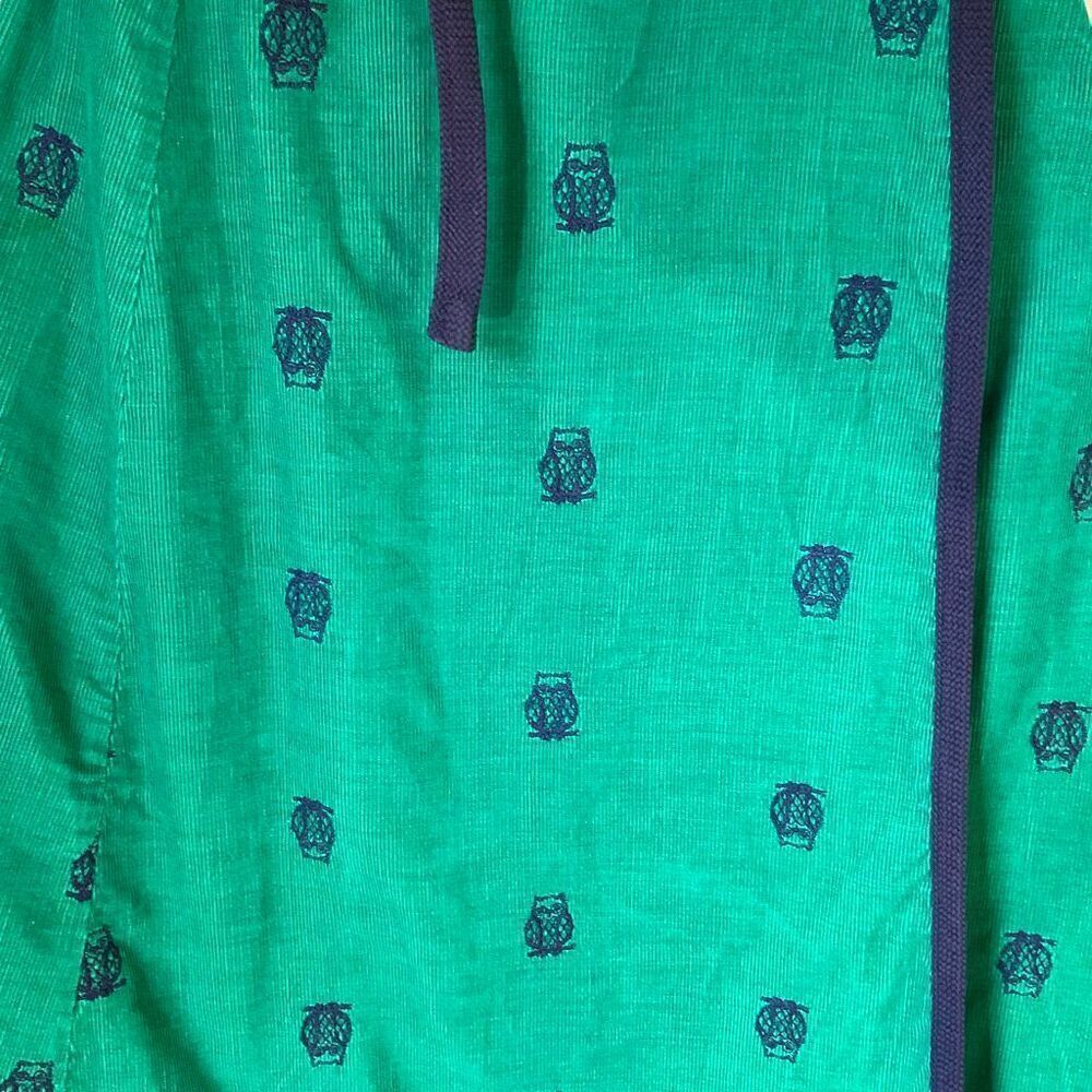 Vintage Mr Hank Corduroy Wraparound Owl Midiskirt. Green and Navy One Size - Picture 5 of 13